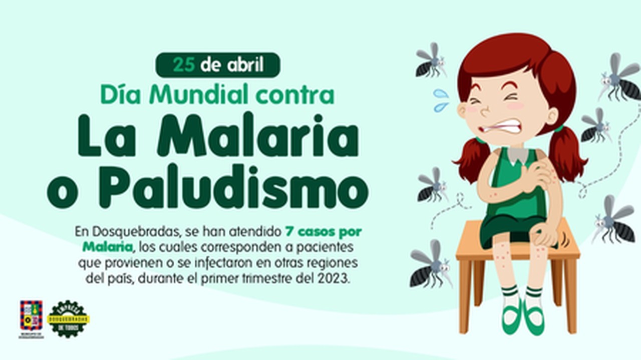 Banner con la información sobre el día de la malaria.