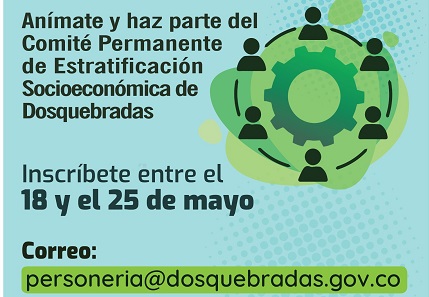 Banner de invitación a participar del comité de estratificación de Dosquebradas