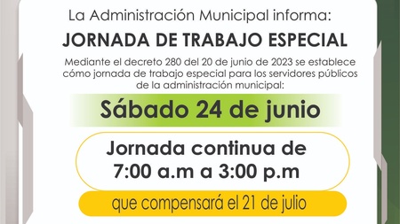 Banner informativo cambio de horario de jornada laboral