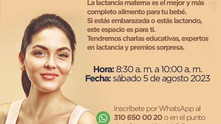 Banner informativo sobre la lactatón en el centro comercial unico el próximo sábado