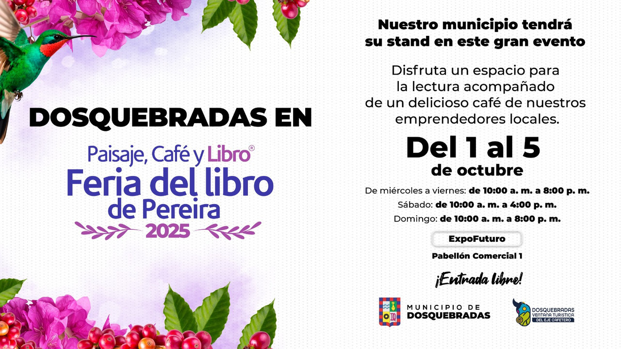 Dosquebradas lleva su talento a la Feria del Libro de Pereira con el stand 'Entre Letras y Montañas'