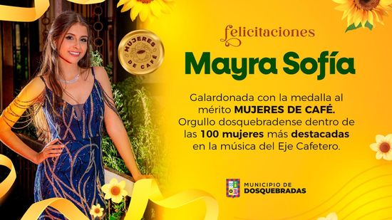 La dosquebradense Mayra Sofía Henao recibe la Medalla ‘Mujeres de Café’