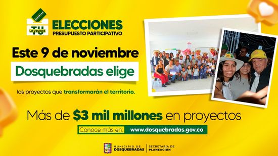 Dosquebradas ‘decide’ su transformación en las elecciones de Presupuesto Participativo el 9 de noviembre