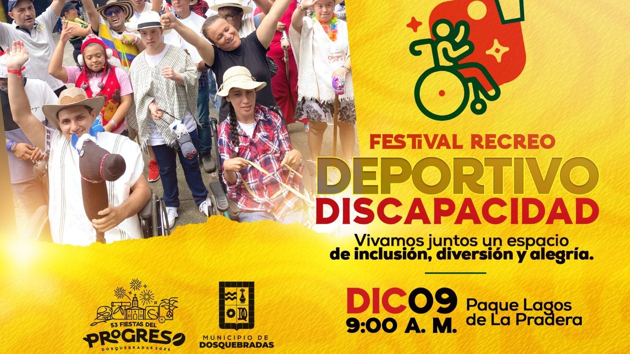  Dosquebradas vivirá el Segundo Festival Recreo Deportivo de la Discapacidad en las Fiestas del Progreso
