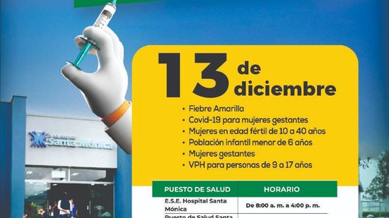 Dosquebradas cierra el año con la última jornada masiva de vacunación