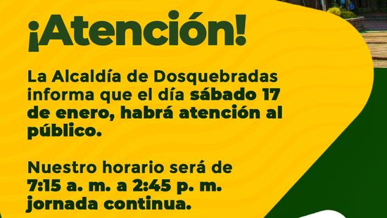 Alcaldía de Dosquebradas laborará este sábado 17 de enero